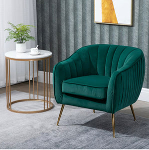 BW Luxury Mayfair | Fabric Single Sofa Arm Chair Upholstered Flocking Wood Leg Living Room Furniture