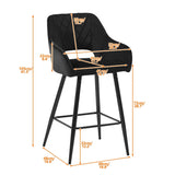 NBW 2 x Breakfast Bar Stools Velvet Chairs Kitchen Pub Cafe Barstools