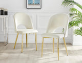 Set of 2 NBW Contemporary Art Deco Velvet Gold Chrome Mayfair Chairs + Free Delivery 🚚