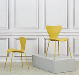 NBW | 2x Stackable Modern Dining Chairs Plastic Seat with Metal Legs.