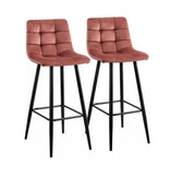 2 x BW Luxury Velvet ( 65cm ) Line Bar Stools
